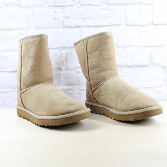 UGG Women's Original Classic Tan Leather Short II - Picture 3 of 9